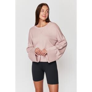 SPIRITUAL GANGSTER Malia Wide-Sleeve Crewneck Sweatshirt in Mauve Women's XS
